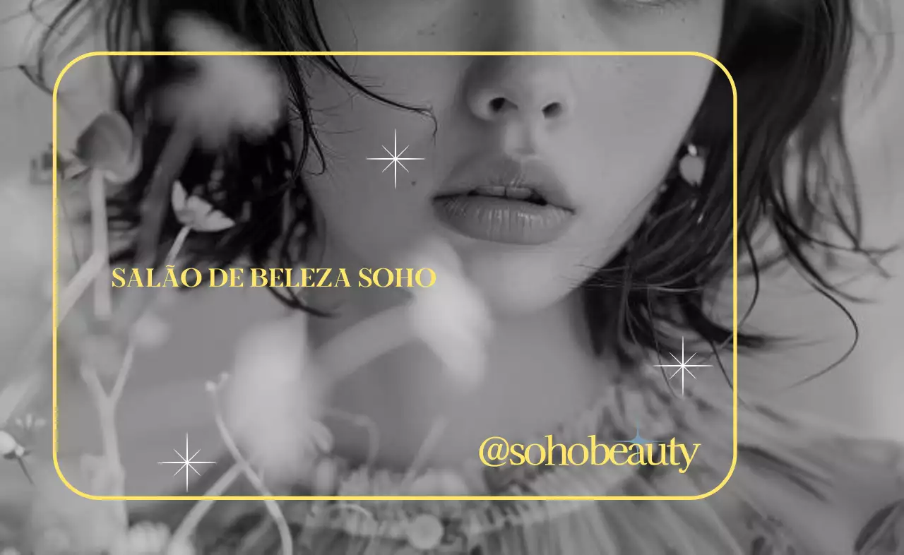 Anúncio de beleza moderno a preto e branco