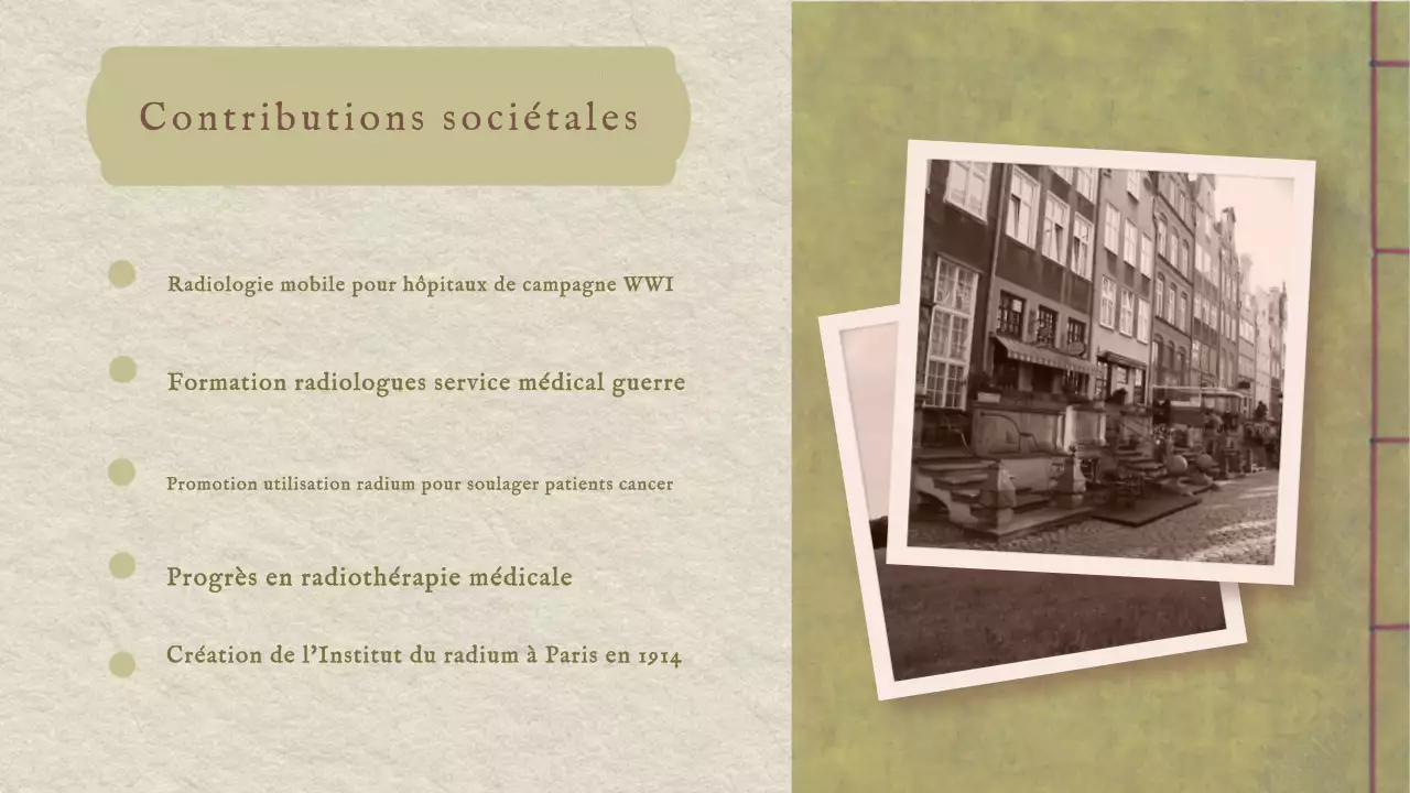 Classique Vintage Présentation de l'histoire de Marie Curie