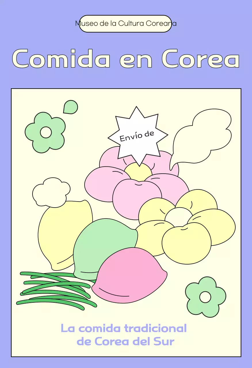 Postal de comida tradicional naranja