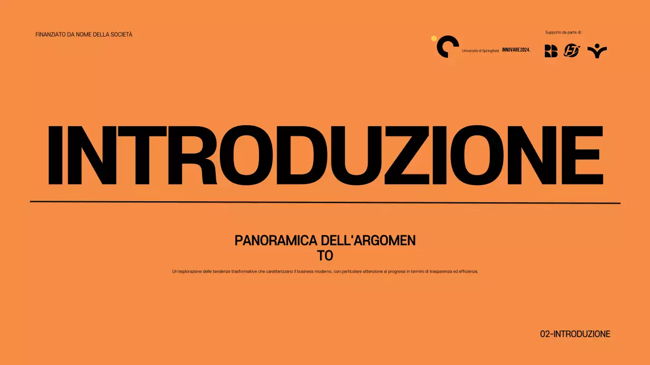 Annuncio della conferenza Orange Modern