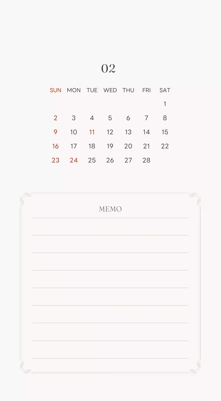 アイボリーとグリーンのシンプルな2025年花柄卓上カレンダー