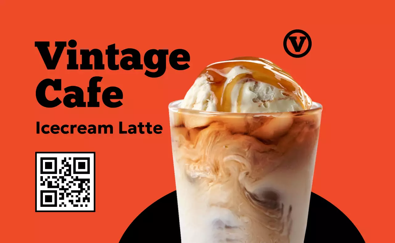 주황 빈티지 카페 광고