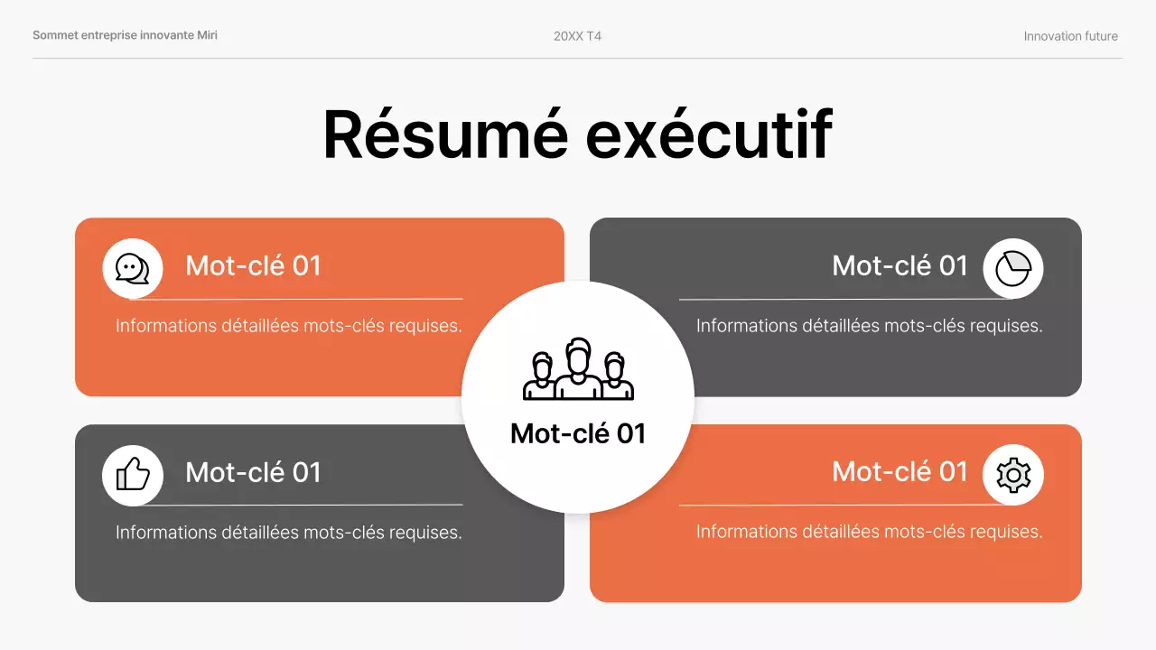 Présentation d'entreprise moderne de couleur orange