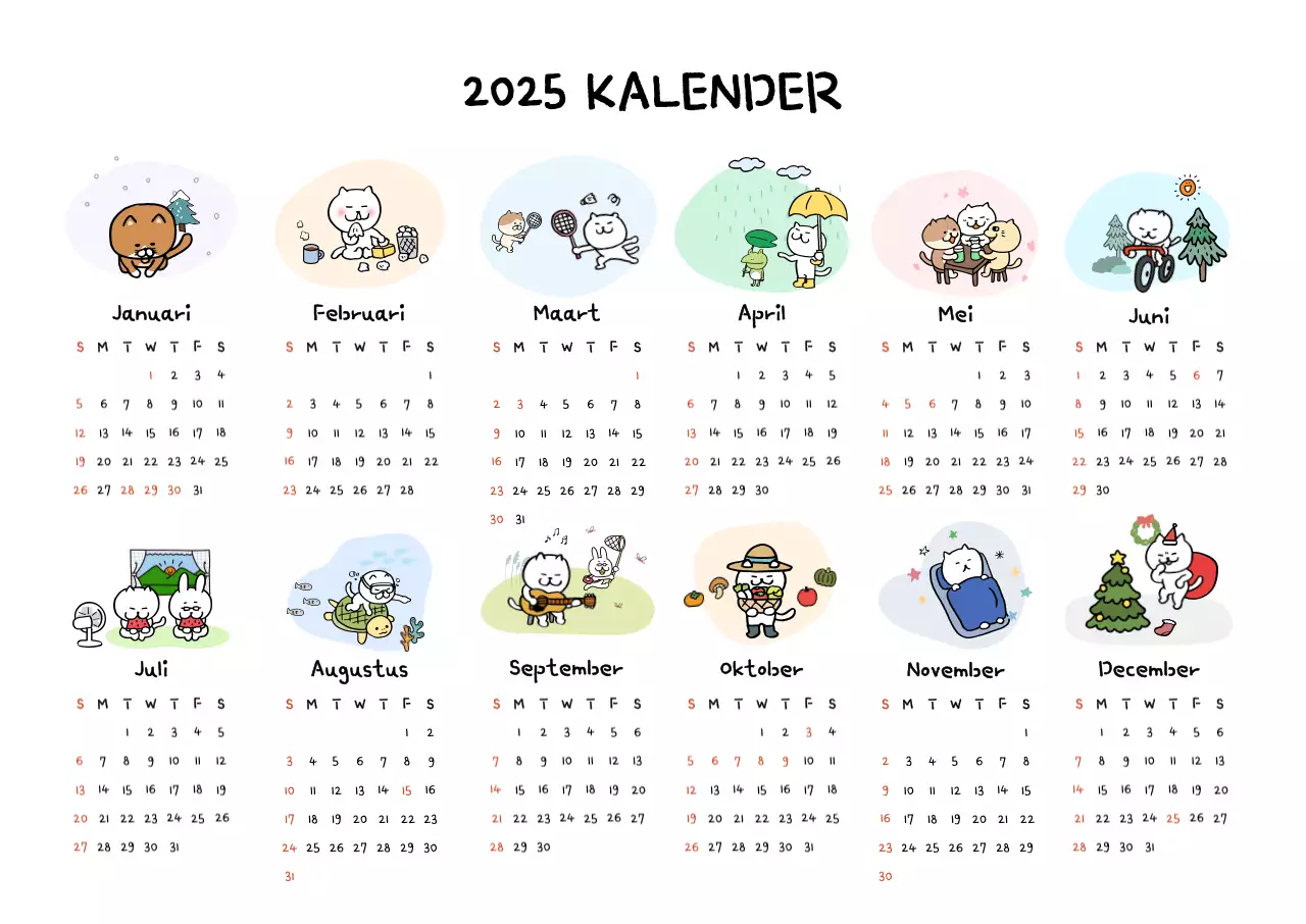 Lichtblauwe schattige kalender
