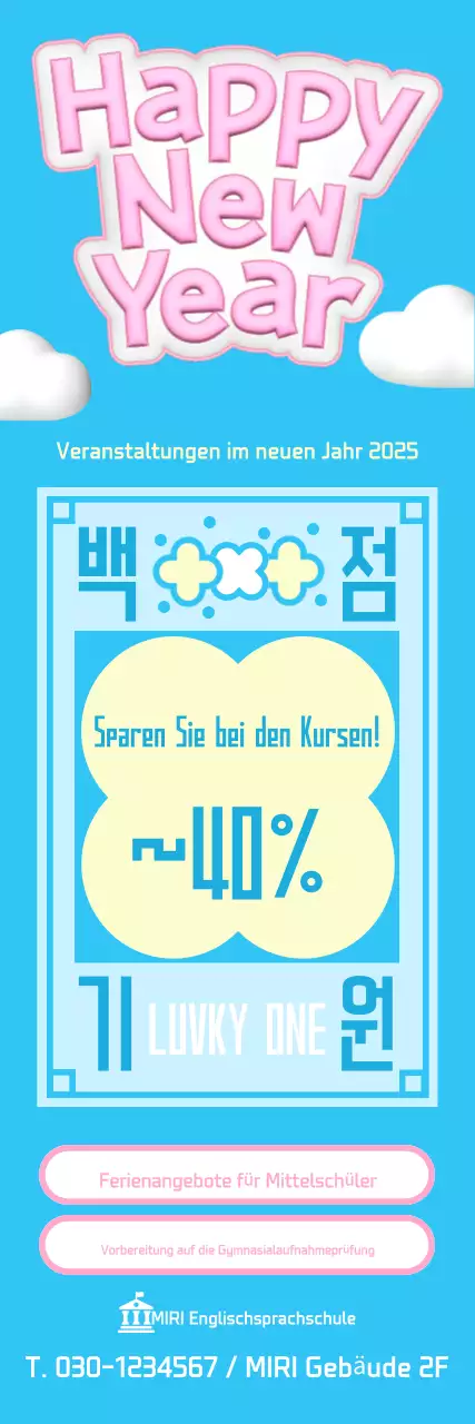 Hellblaue niedliche Bildungsveranstaltung