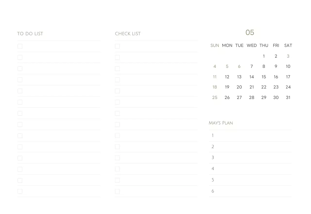 白と黒のシンプルな2025年版数字卓上カレンダー