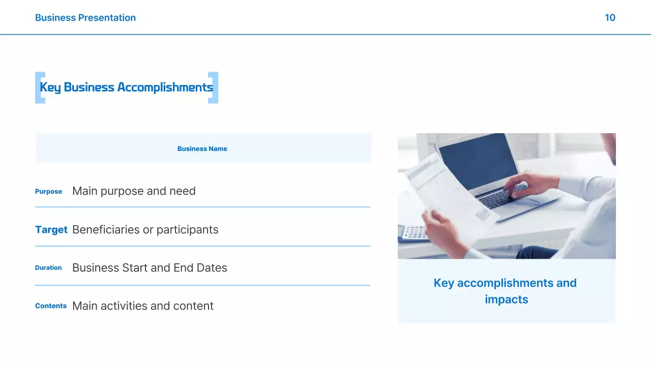 Blue Modern Business Report Presentation