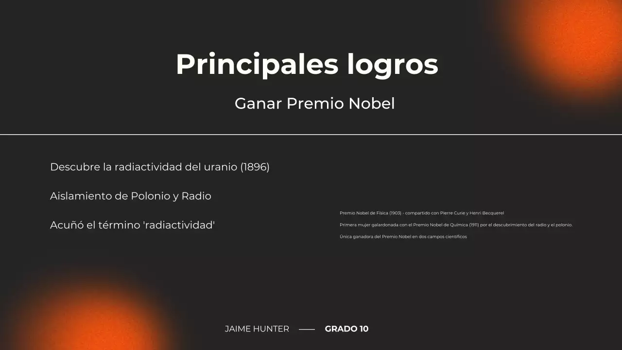 negro y naranja presentación del curso de biografía moderna