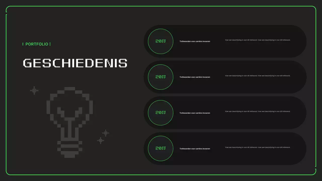 Portfolio met eenvoudige korrelige illustraties in neonkleuren voor het nieuwe jaar