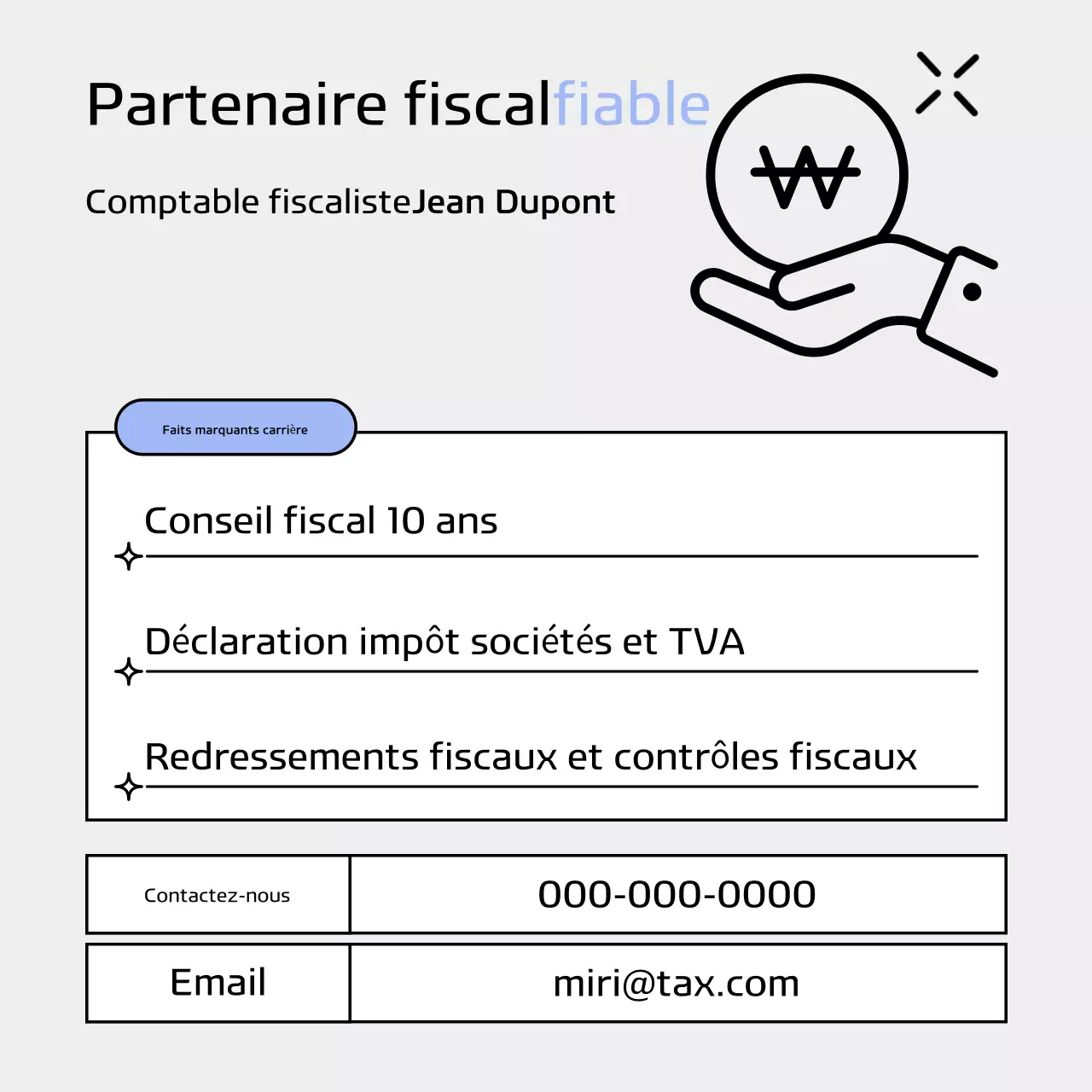 Guide du calendrier fiscal moderne bleu