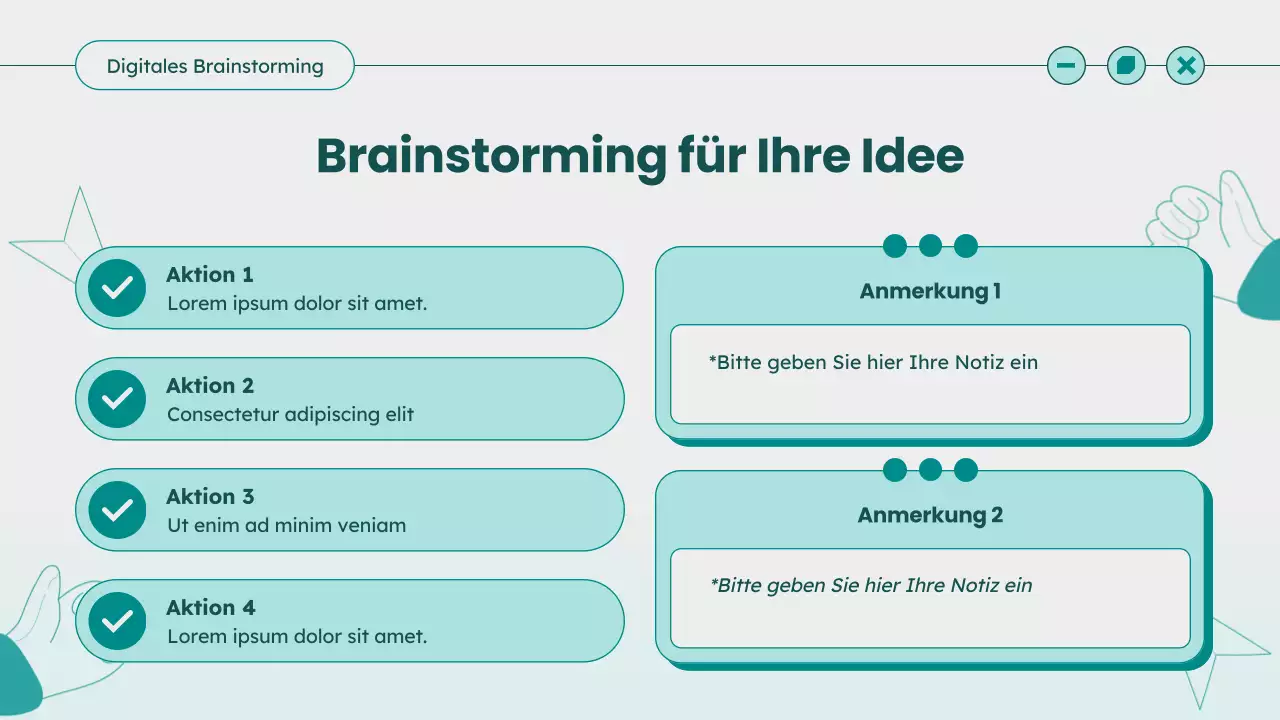 Teal Modern Brainstorming-Ideenleitfaden