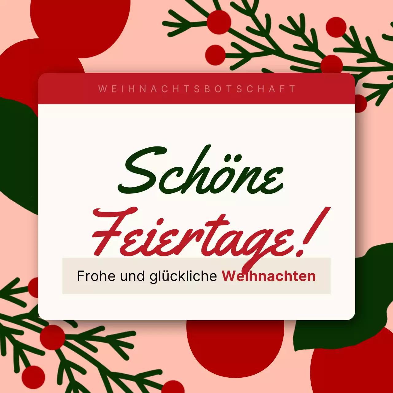 Rote einfache Weihnachtskarte