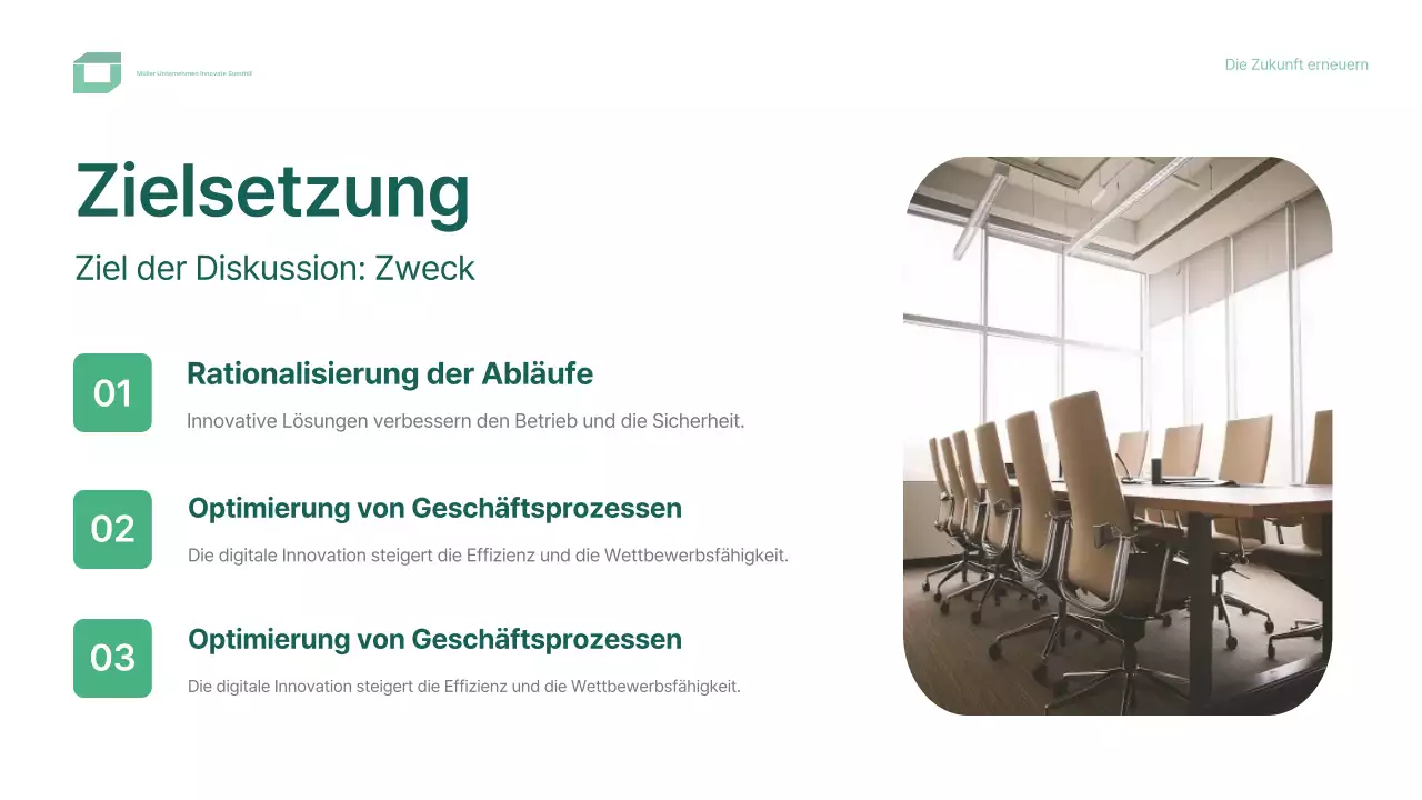 grünes modernes Konferenzdesign