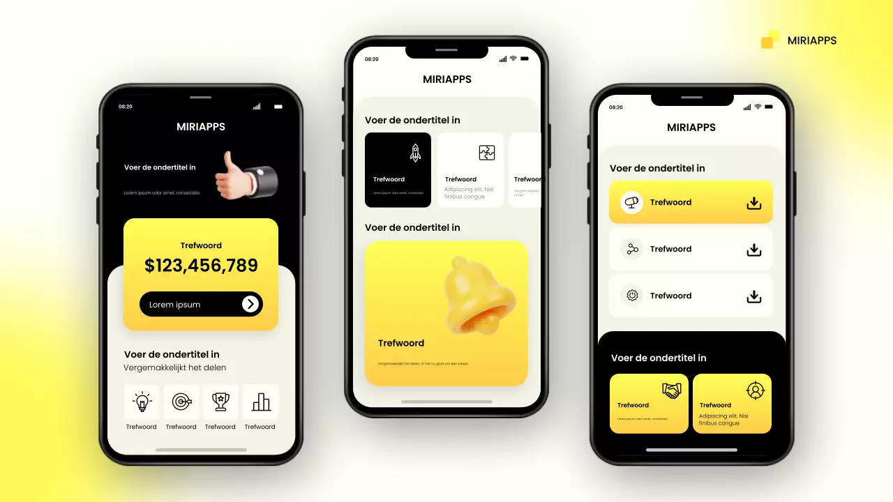 gele moderne mobiele promotie