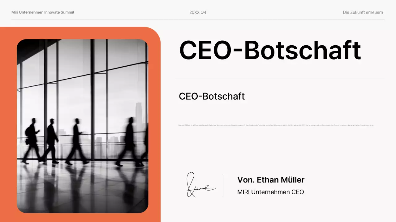 orange moderne Geschäftspräsentation