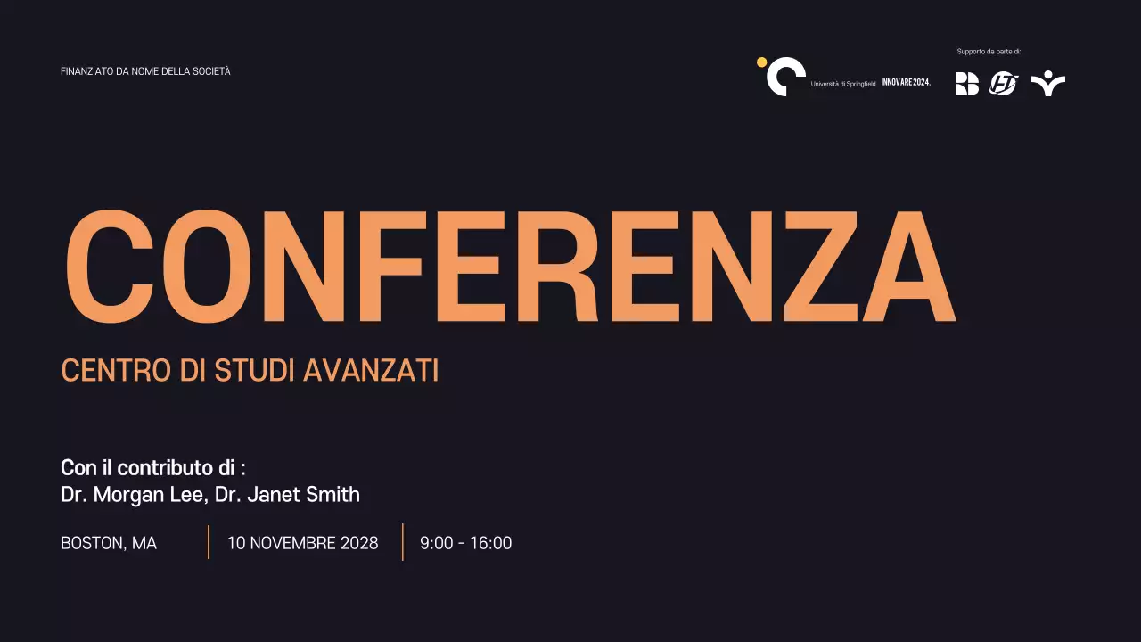 Annuncio della conferenza Orange Modern