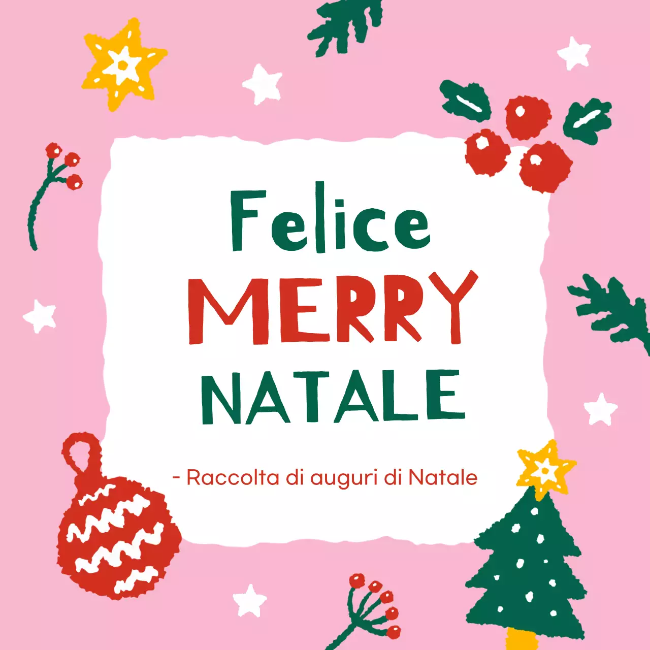 Biglietto di Natale rosa accogliente