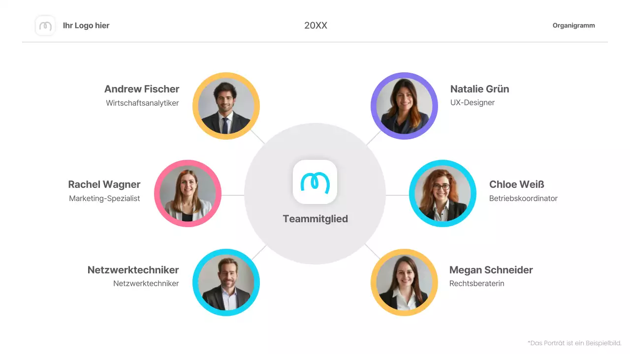 Buntes einfaches Organigramm Infografik Layout