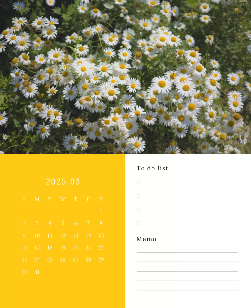 カラフルで高級感のあるフラワーカレンダー