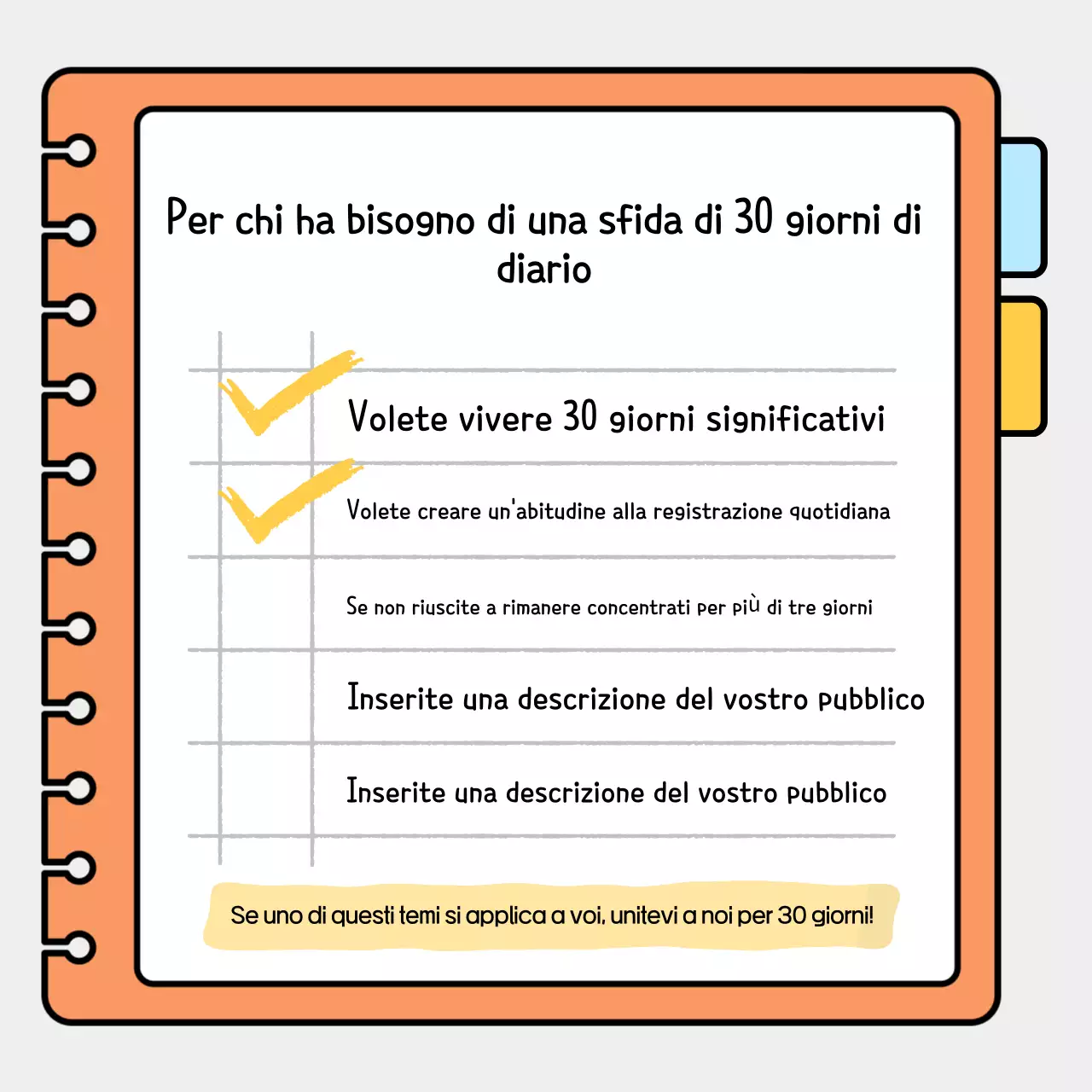 Diario semplice arancione Diario