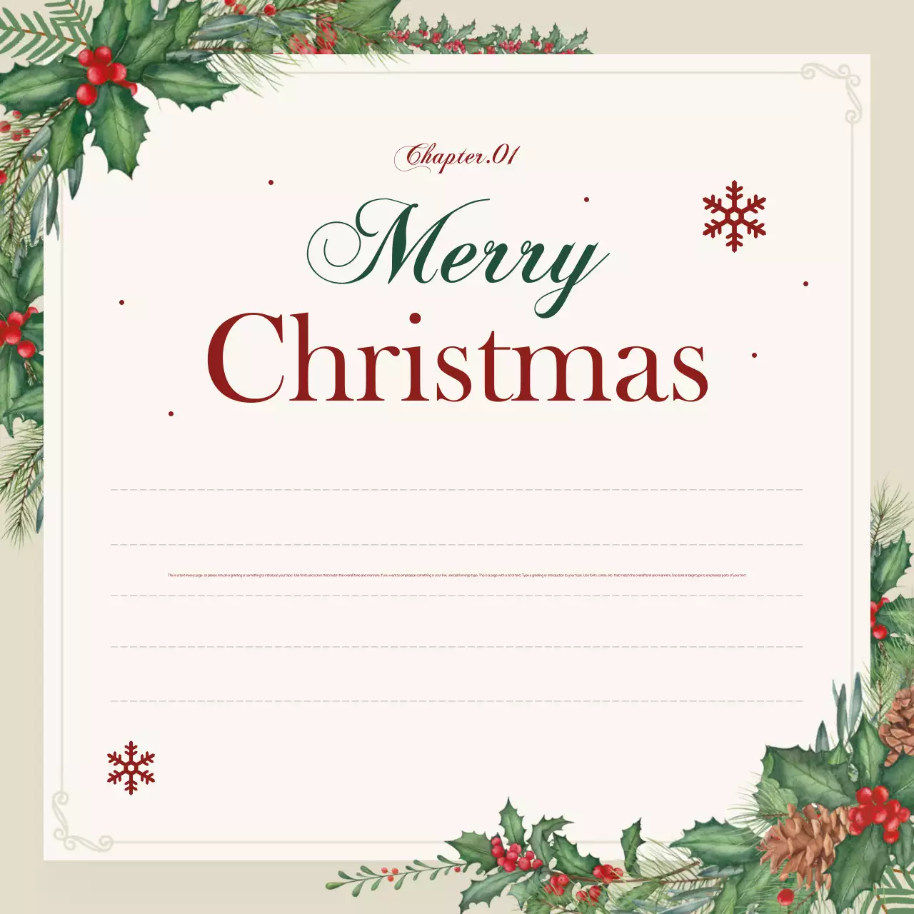 Red Traditional Christmas Newsletter Instagram Carousel