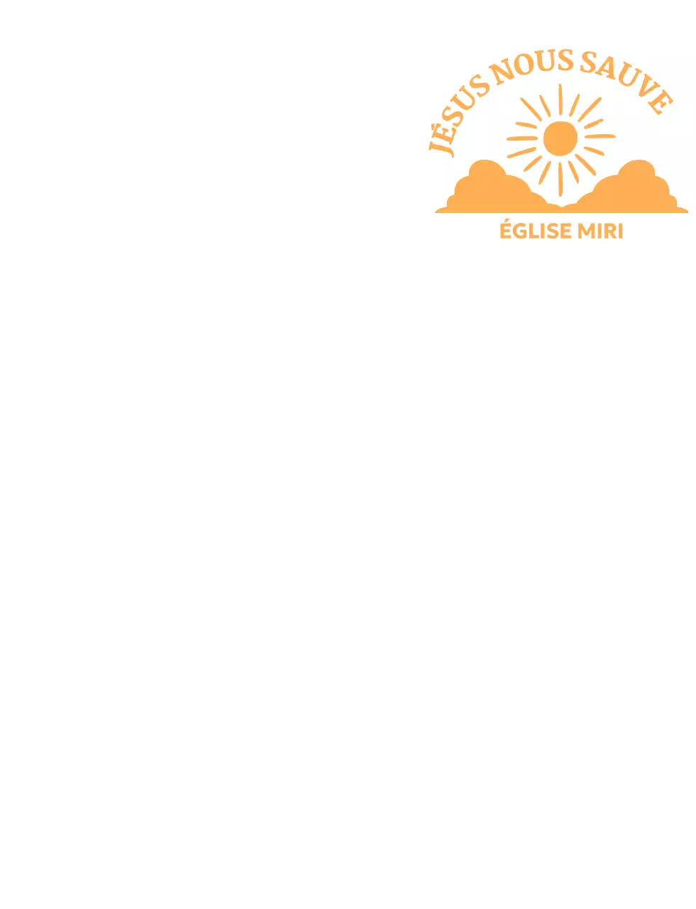 Promouvoir une église simple avec une illustration du soleil s'élevant au-dessus des nuages