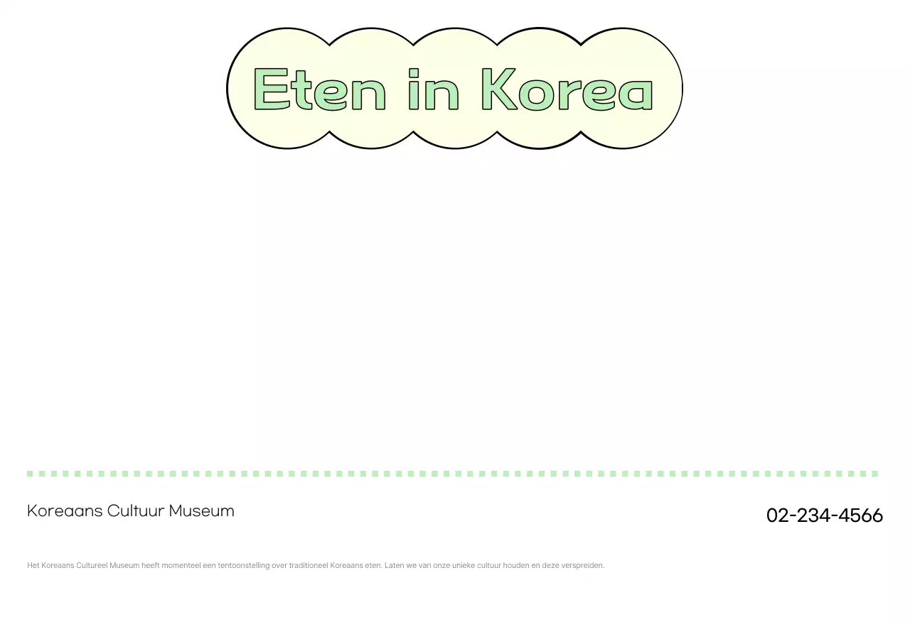 Mint Traditionele Koreaanse Voedsel Postkaart