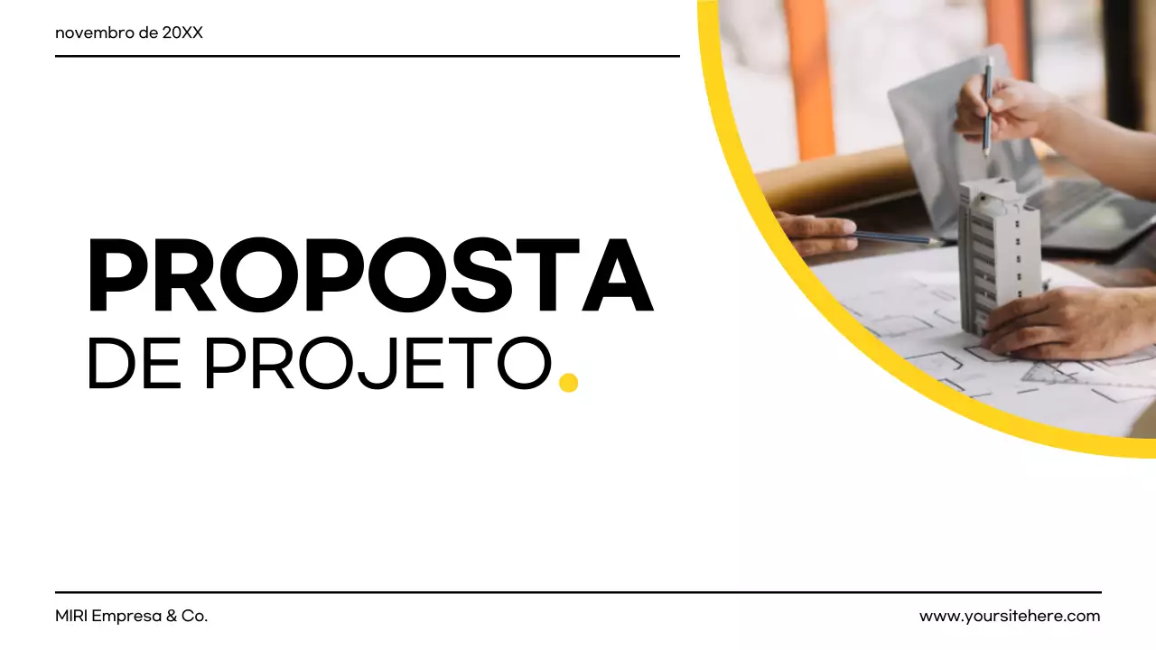 documento de projeto moderno amarelo