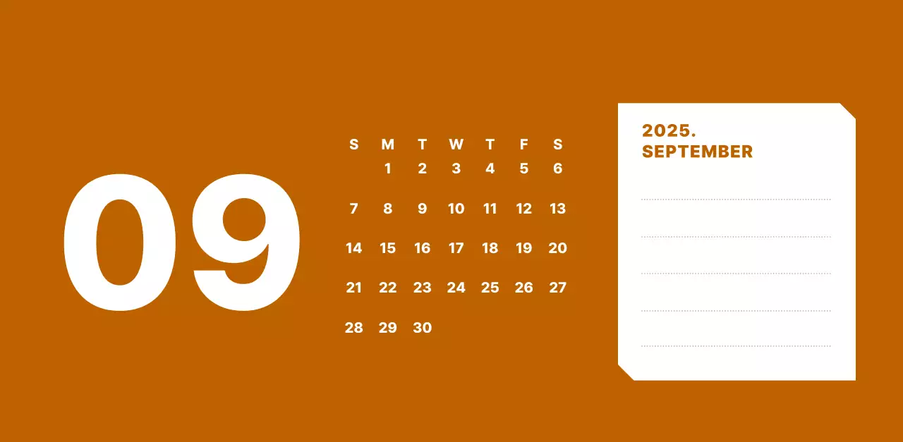 カラフルでシンプルな数字カレンダー