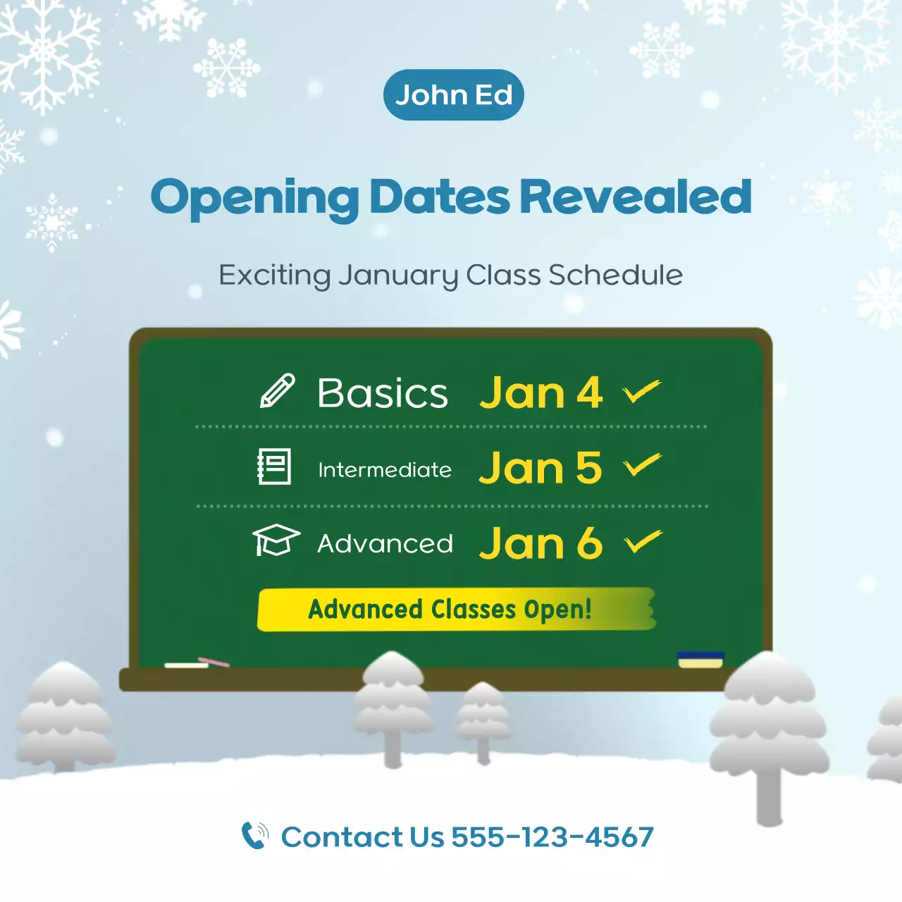 Pengumuman Kelas Green Simple Posting Media Sosial