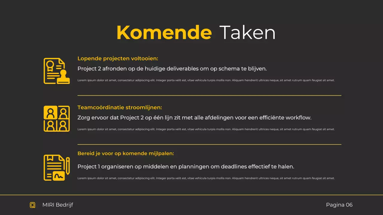 Zwart modern zakenrapport