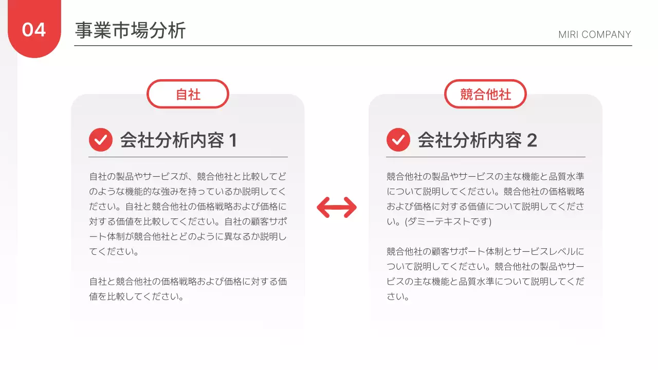 赤 モダン 事業計画書 企画書 プレゼンテーション