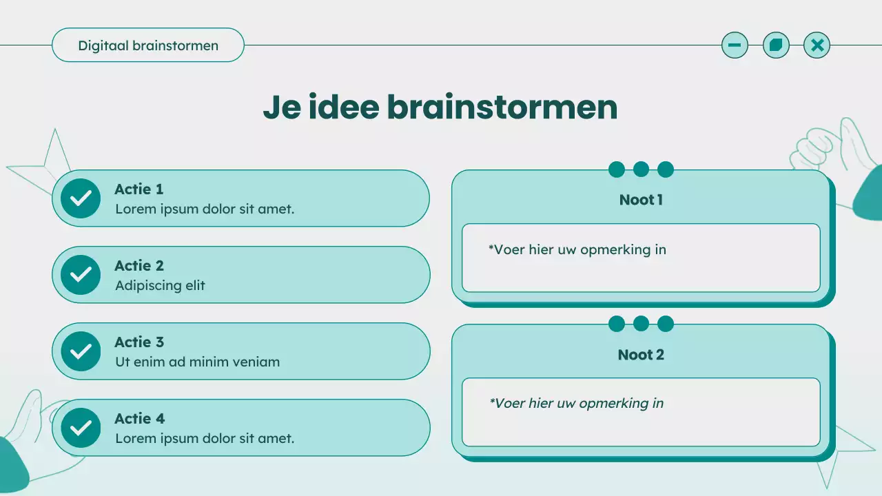 Teal Moderne Ideeëngids voor Brainstormen