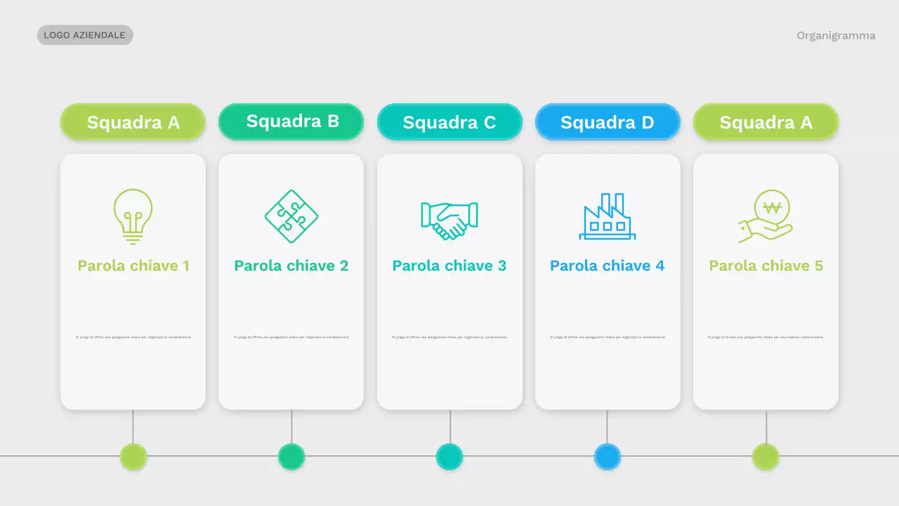 verde collezione moderna di organigrammi layout