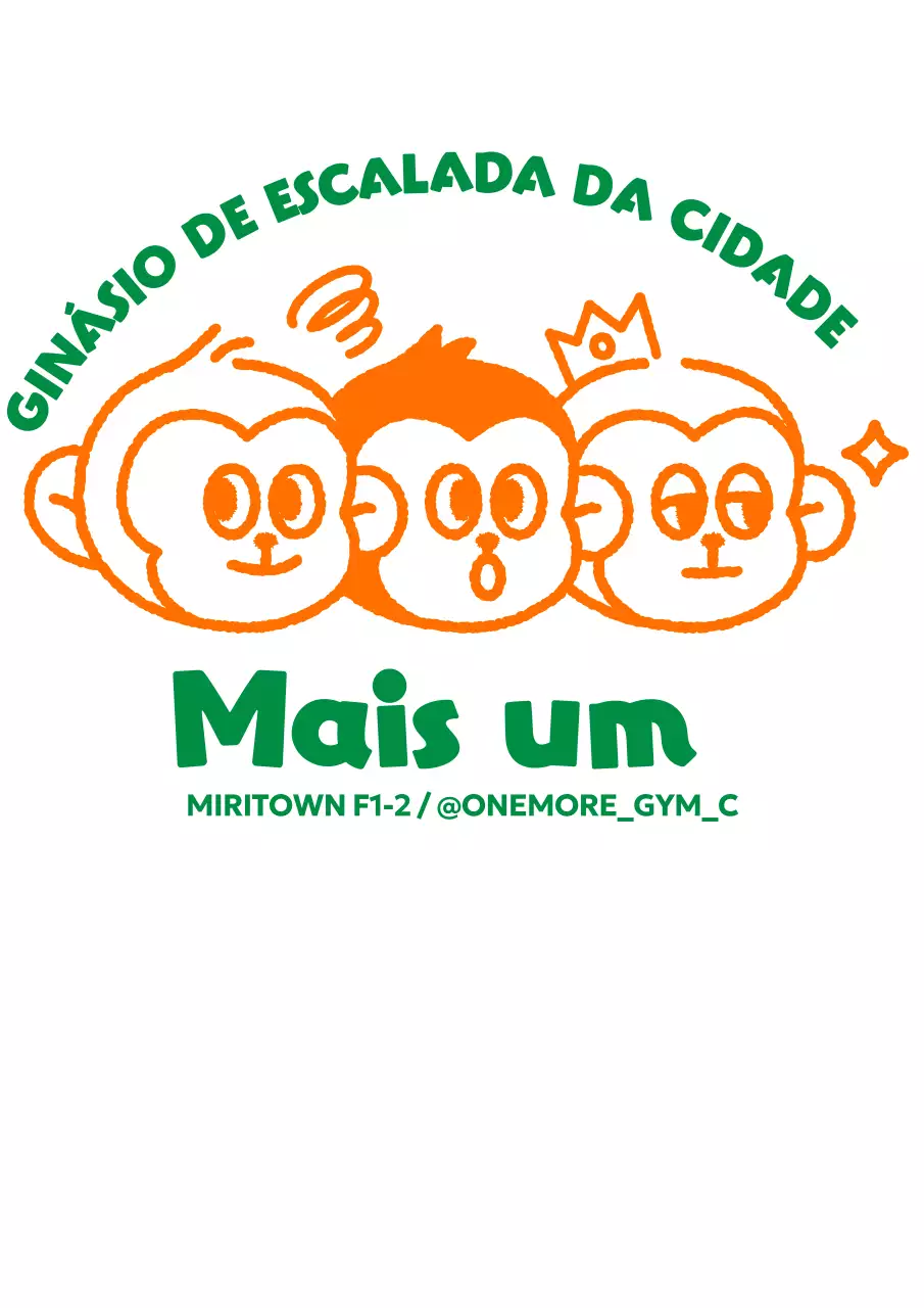 Logótipo de exercício físico com ilustração de um macaco