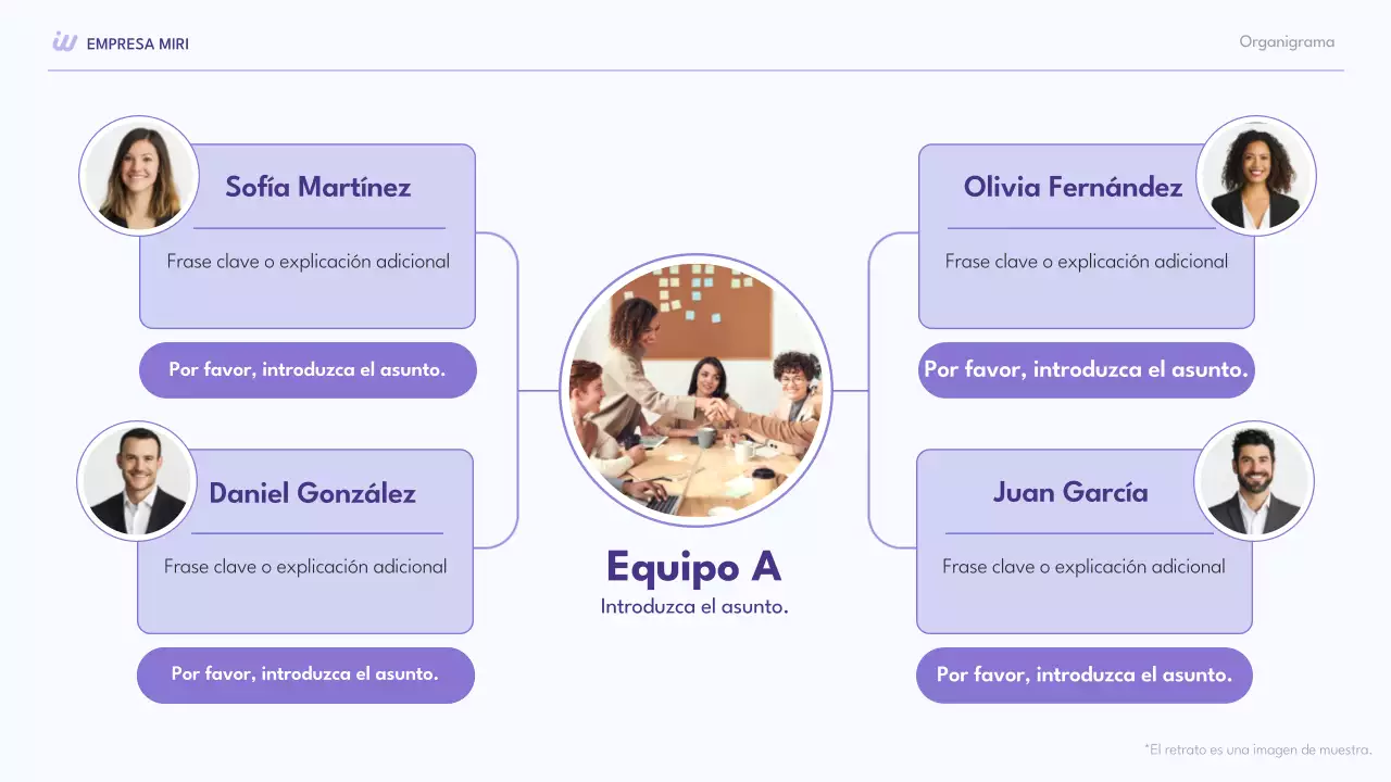 púrpura moderna colección de diseño de organigramas