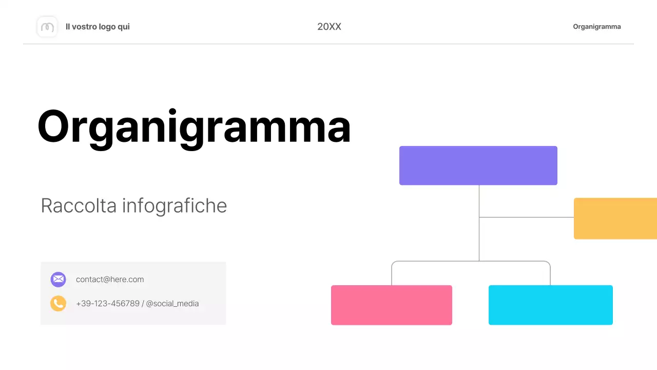layout colorato dell'organigramma semplice infografico