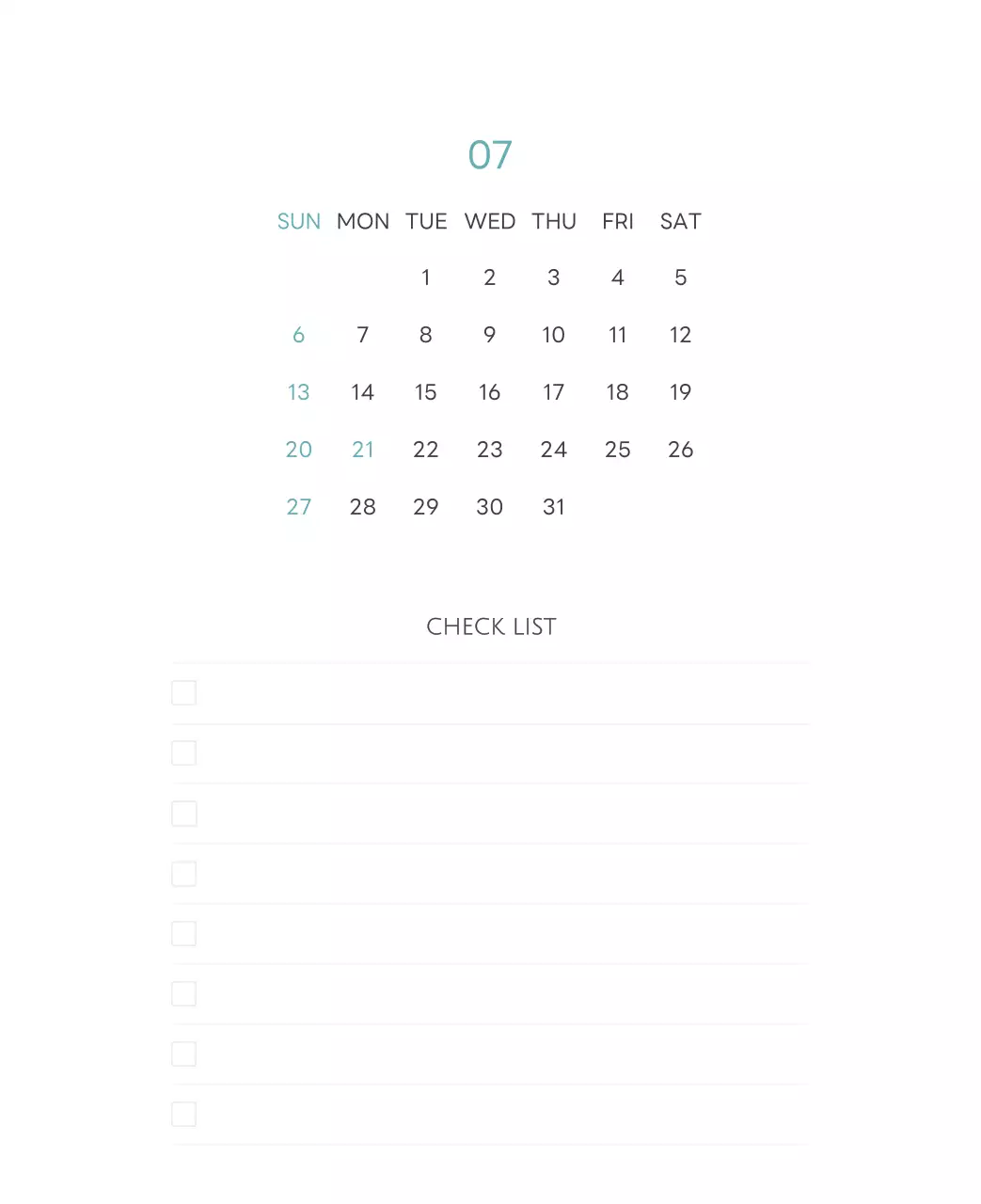 白と黒のシンプルな2025年版数字卓上カレンダー