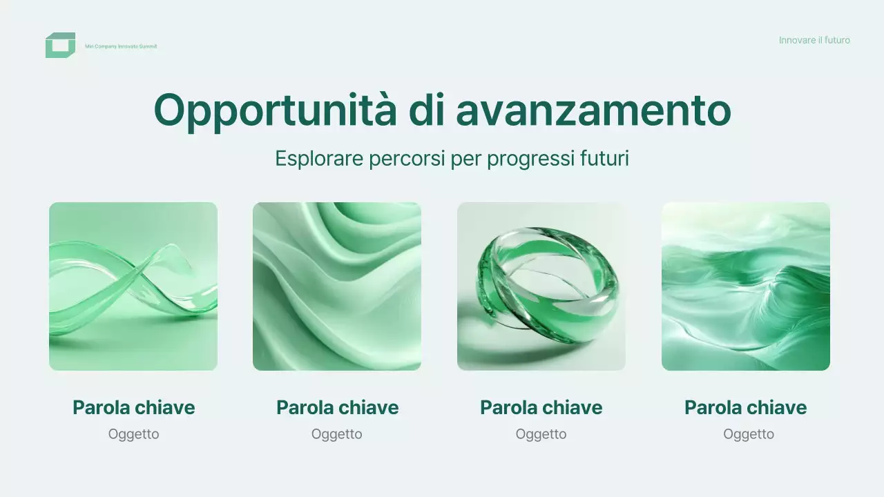 design verde e moderno per conferenze
