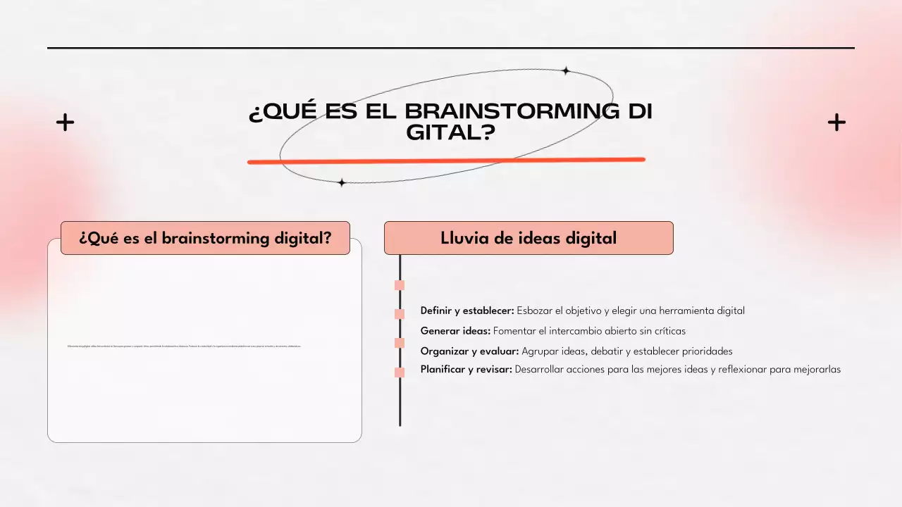 Presentación de la tormenta de ideas naranja y gris