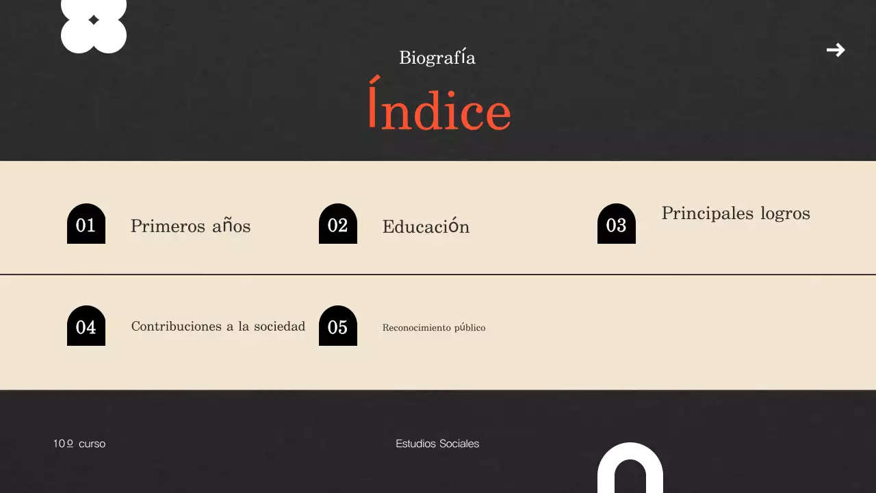 plantilla de presentación de biografía vintage beige