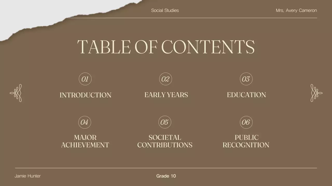 Brown Traditional Biography Presentation