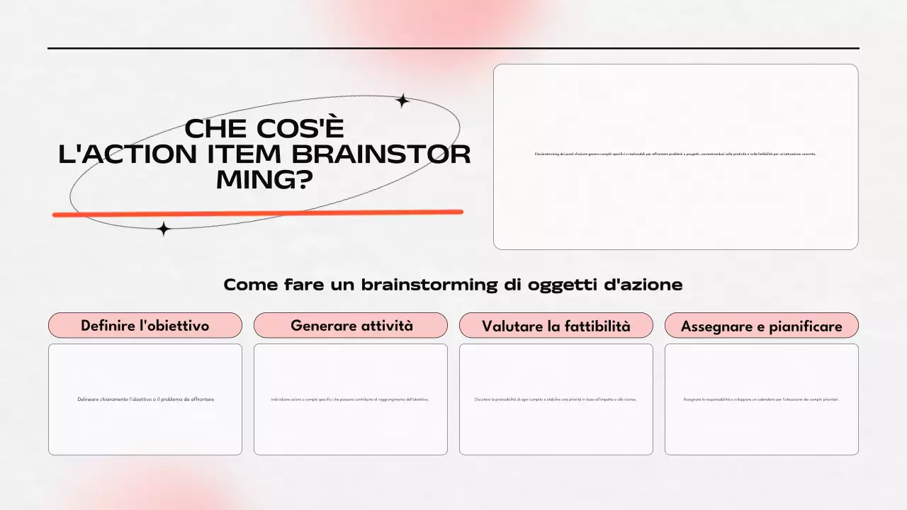 Presentazione del brainstorming arancione e grigio