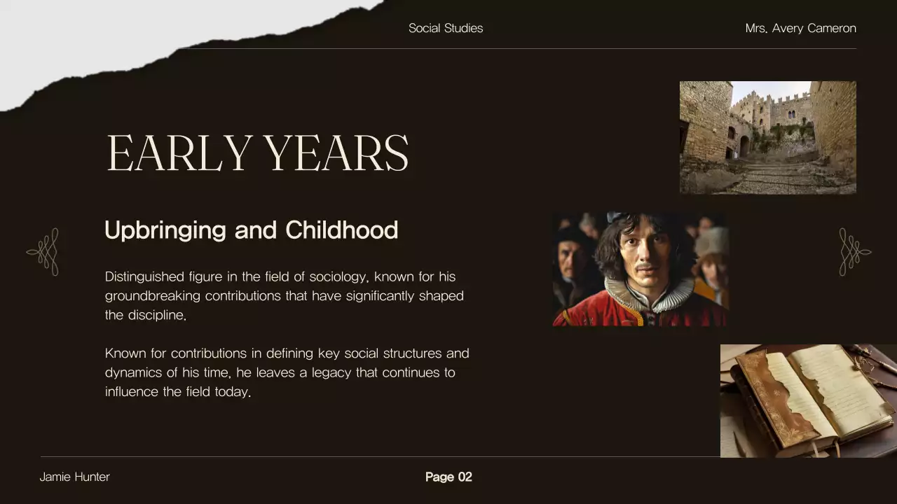 Brown Traditional Biography Presentation