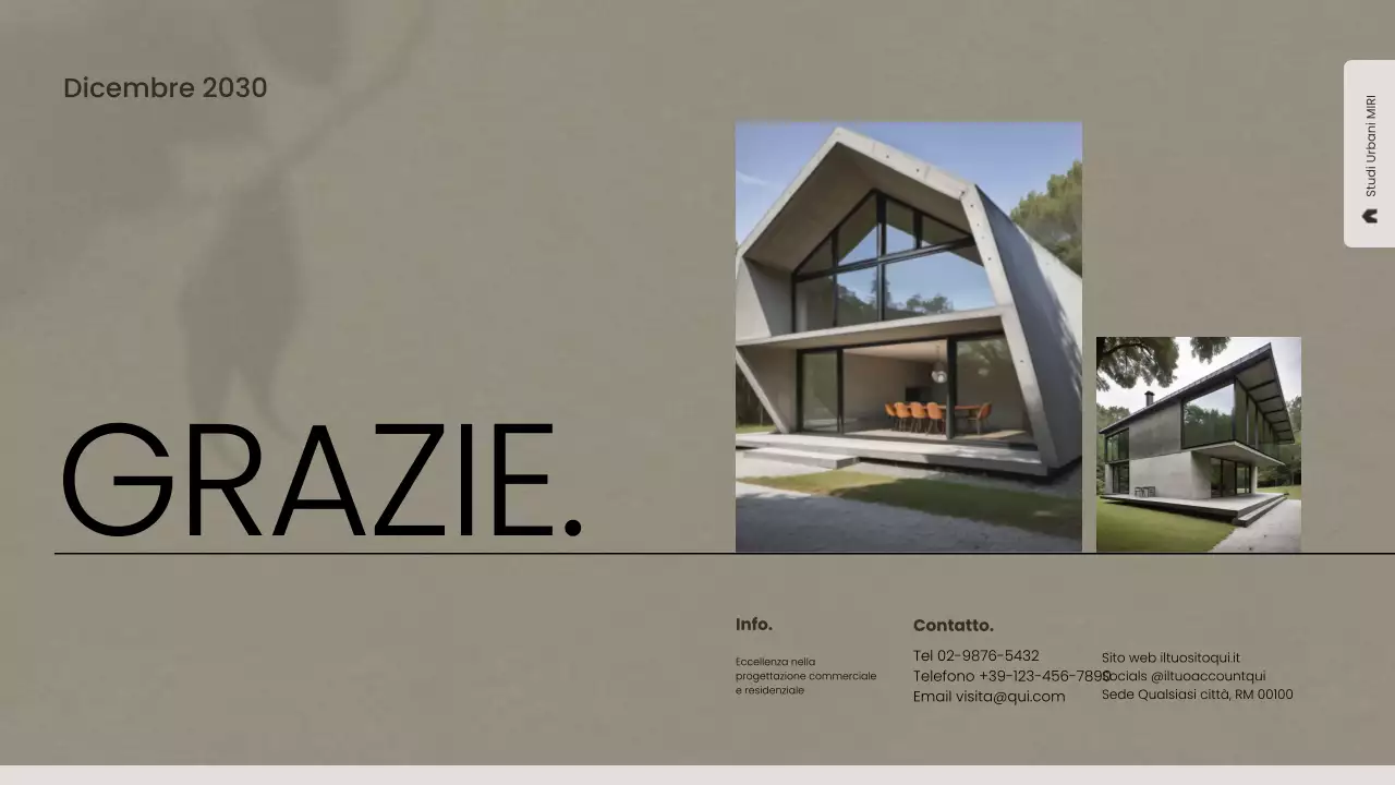 portfolio di architettura moderna grigia