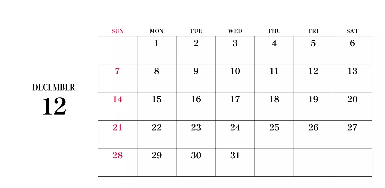 黒と白のシンプルな花写真2025年版カレンダー