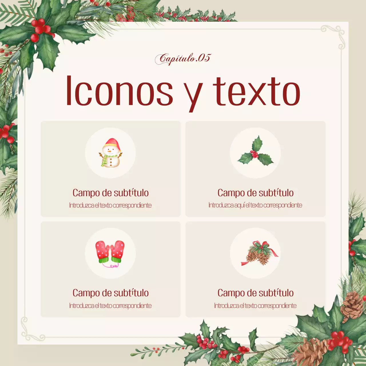 Promueva un evento navideño con clase en color beige