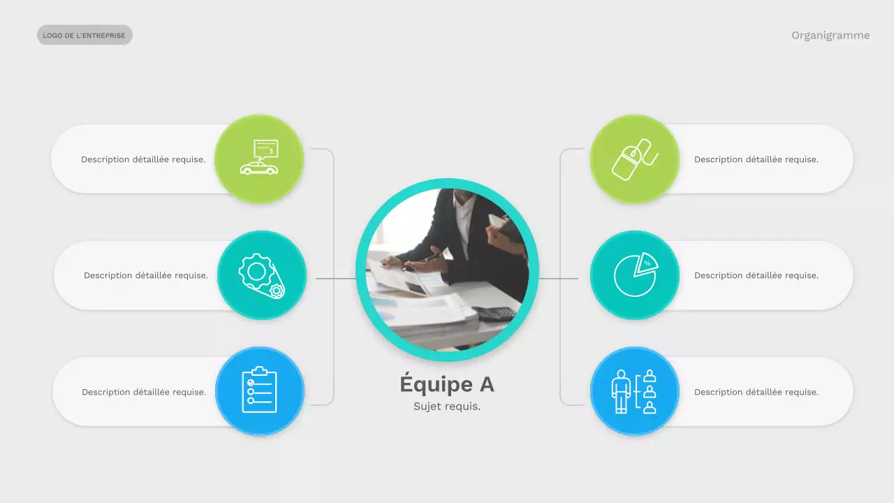 collection verte et moderne d'organigrammes