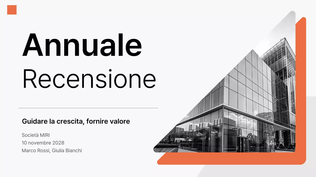 presentazione aziendale moderna arancione