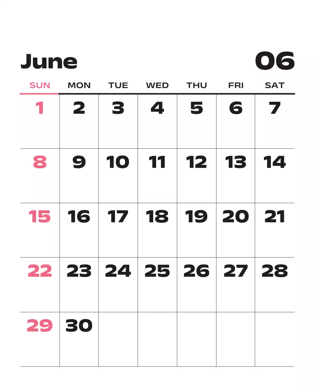 黒と白のモダンな2025年カレンダー